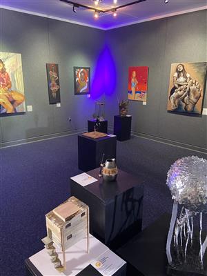 Artwork on display at the Pinellas Scholastic Art Awards 